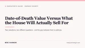 Date of death appraisal vs market value house, explained by a DuPage County realtor